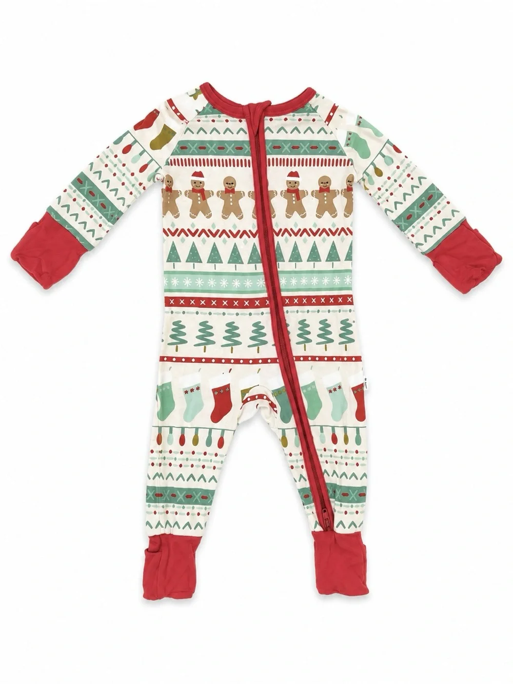 Little Sleepies Newborn Christmas Zip Pajamas 2 Pack Bamboo Holiday PJs